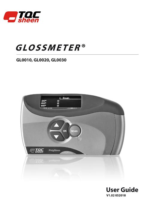 TQC SHEEN GLOSSMETER GL0010 USER 